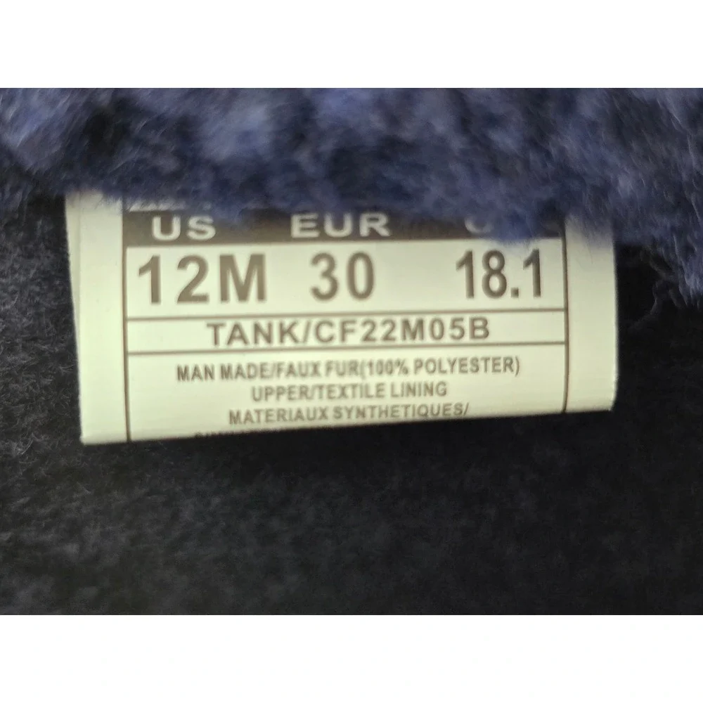 Carter's Tank Waterproof Sherpa Lined Rain Boots Toddler 12 Navy Blue NEW